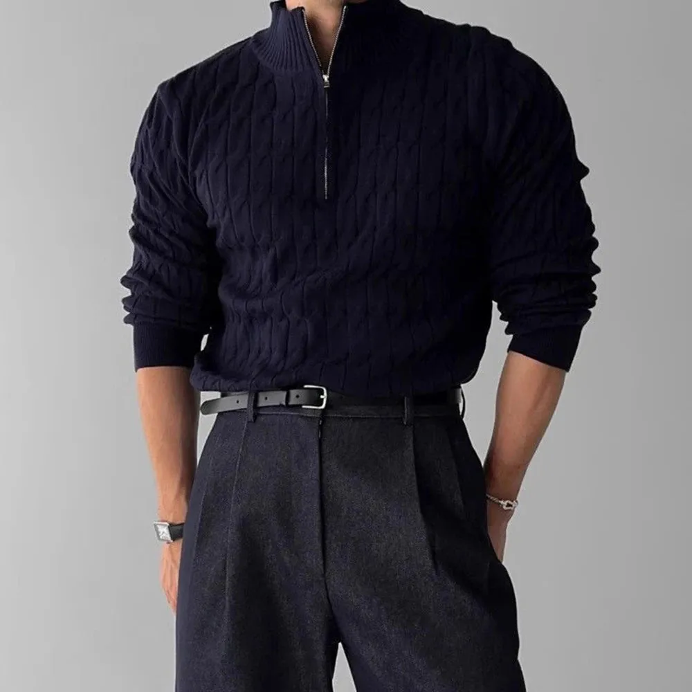 Mens Linen Casual Knitted Sweater