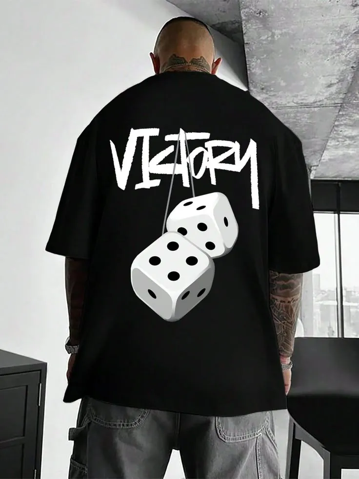 Men's Plaid & Letter Printed Short Sleeve T-shirt