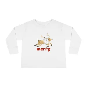 Merry Reindeer Toddler Long Sleeve Tee