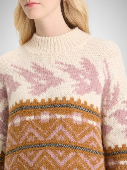 Metallic Fair Isle Pullover