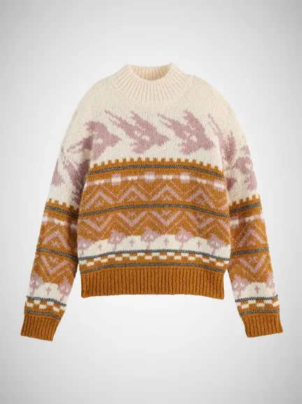 Metallic Fair Isle Pullover