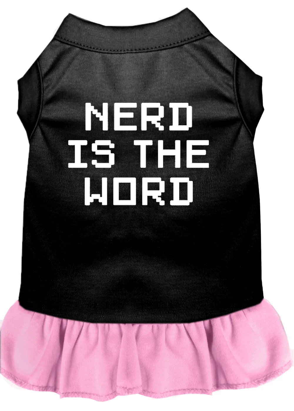 Nerd Is The Word Screen Print Dress Black With Light Pink Xxxl