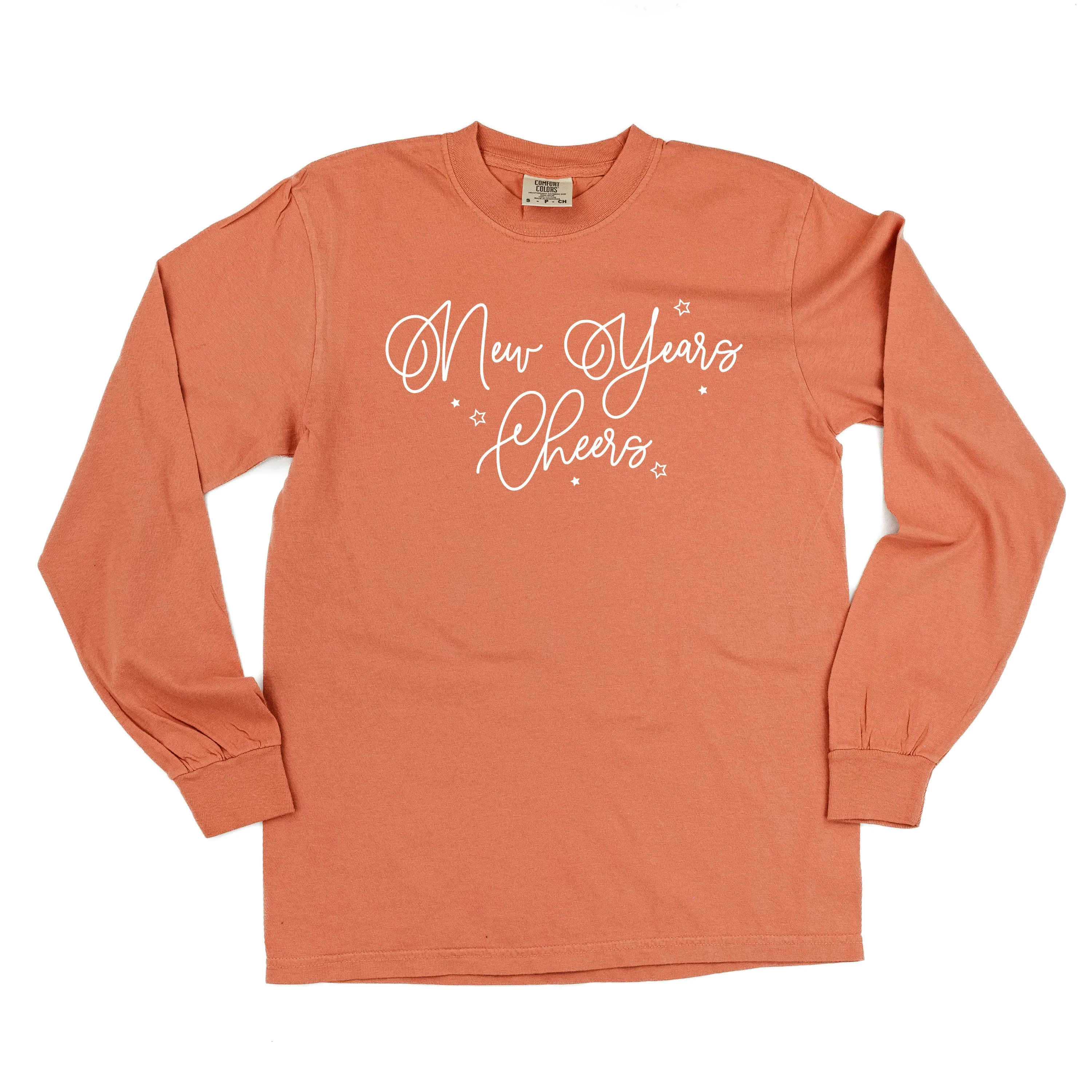 New Years Cheers - Stars/Script - LONG SLEEVE Comfort Colors Tee