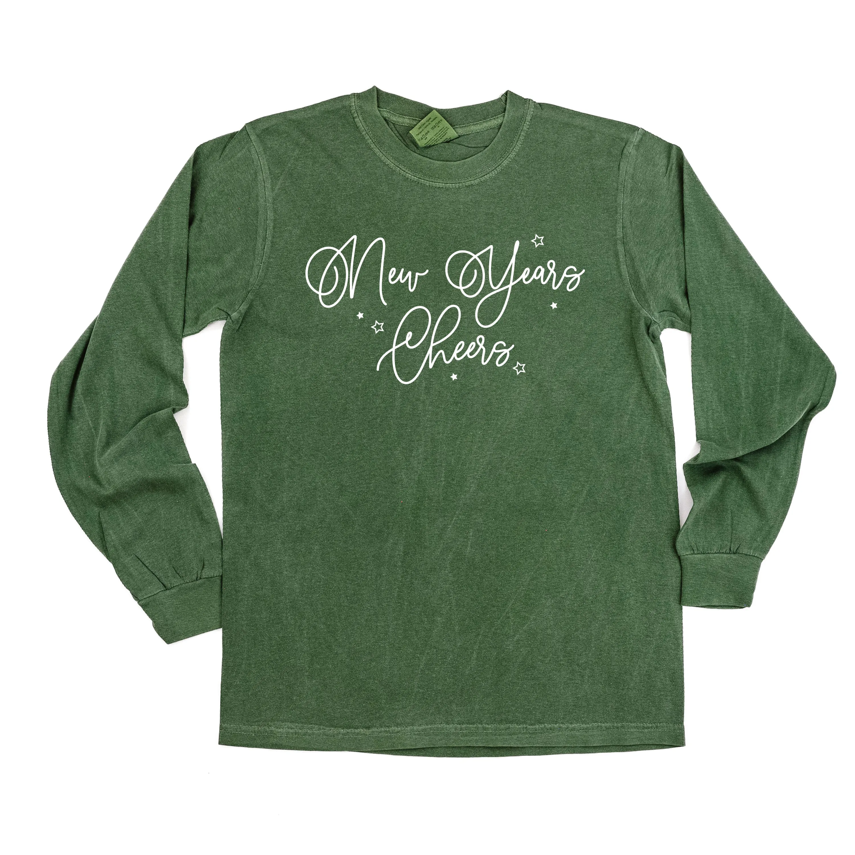 New Years Cheers - Stars/Script - LONG SLEEVE Comfort Colors Tee
