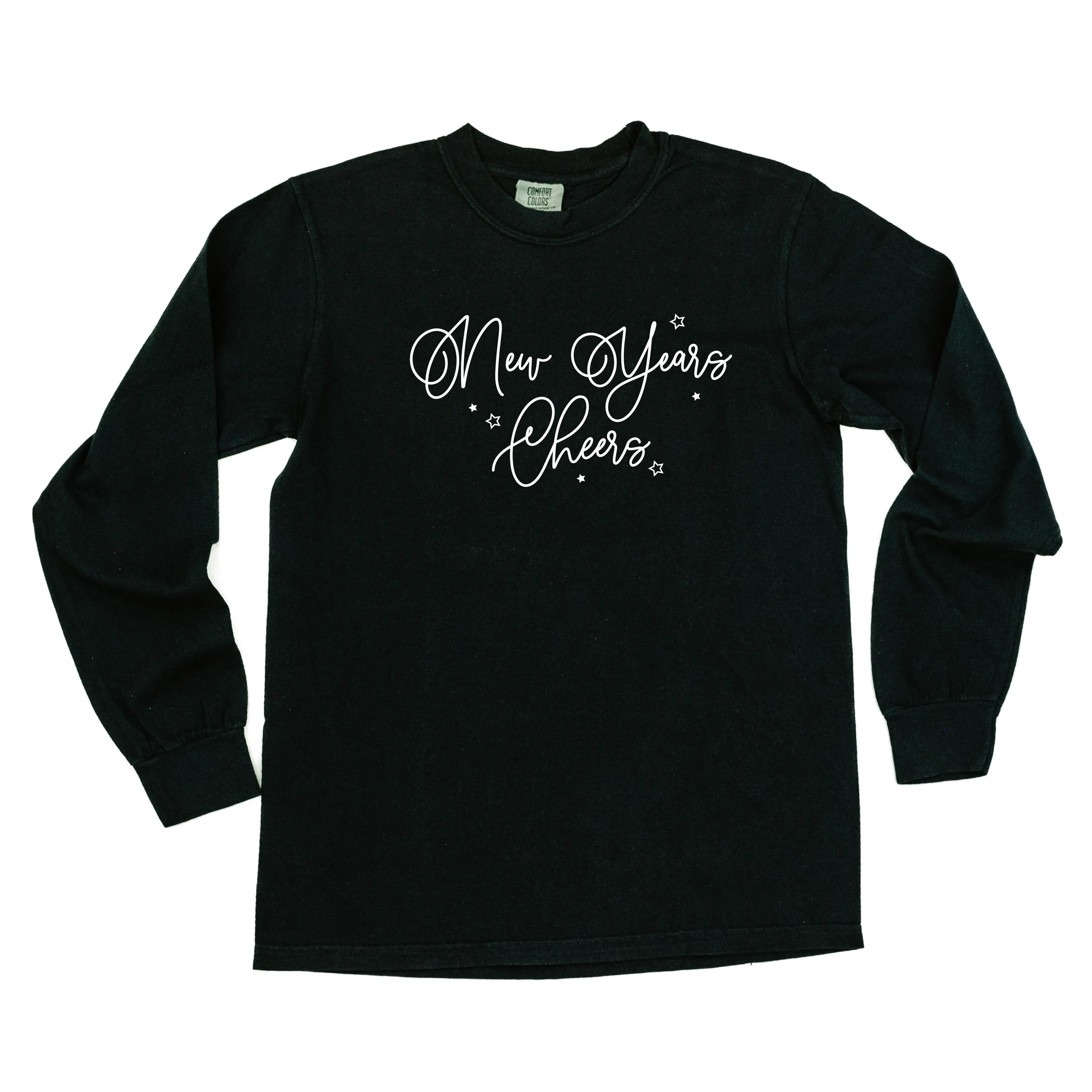 New Years Cheers - Stars/Script - LONG SLEEVE Comfort Colors Tee