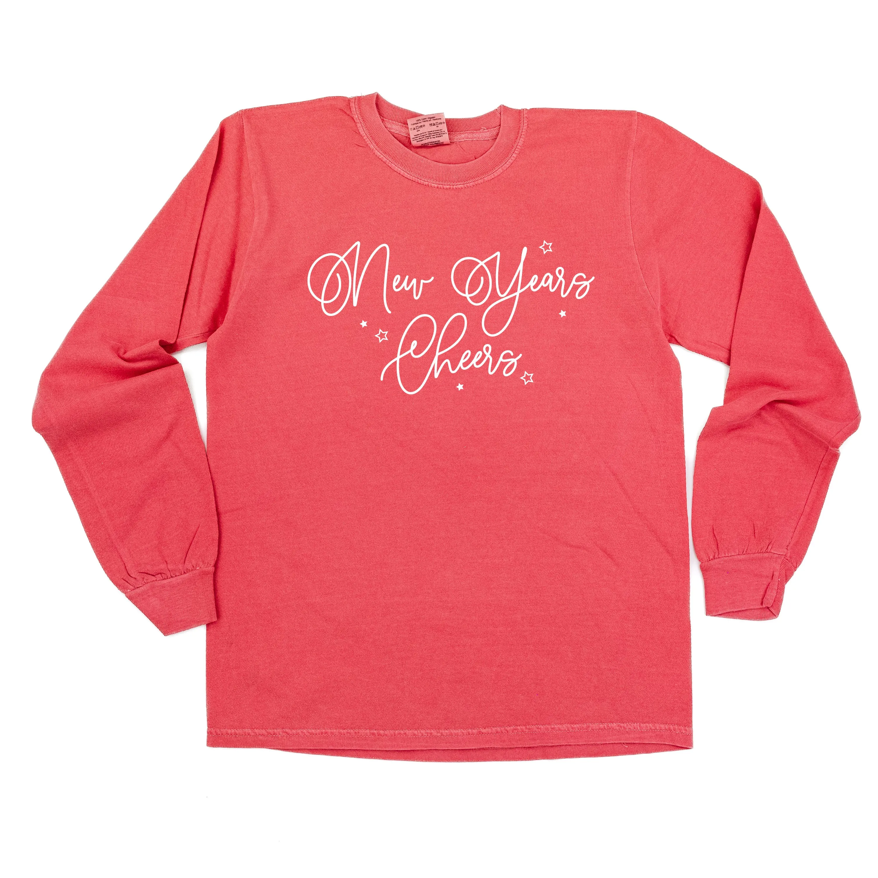 New Years Cheers - Stars/Script - LONG SLEEVE Comfort Colors Tee