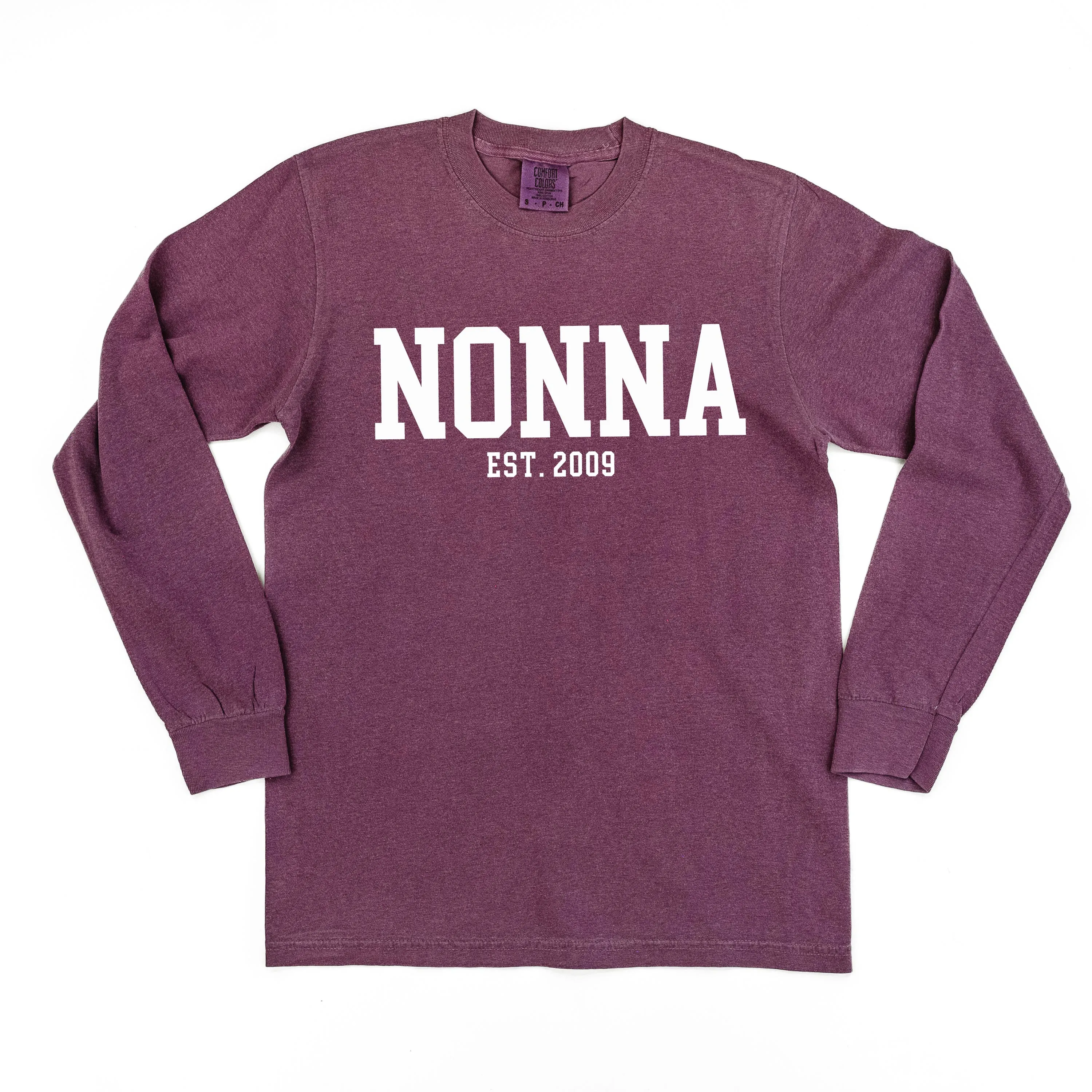 Nonna - EST. (Select Your Year) - LONG SLEEVE COMFORT COLORS TEE
