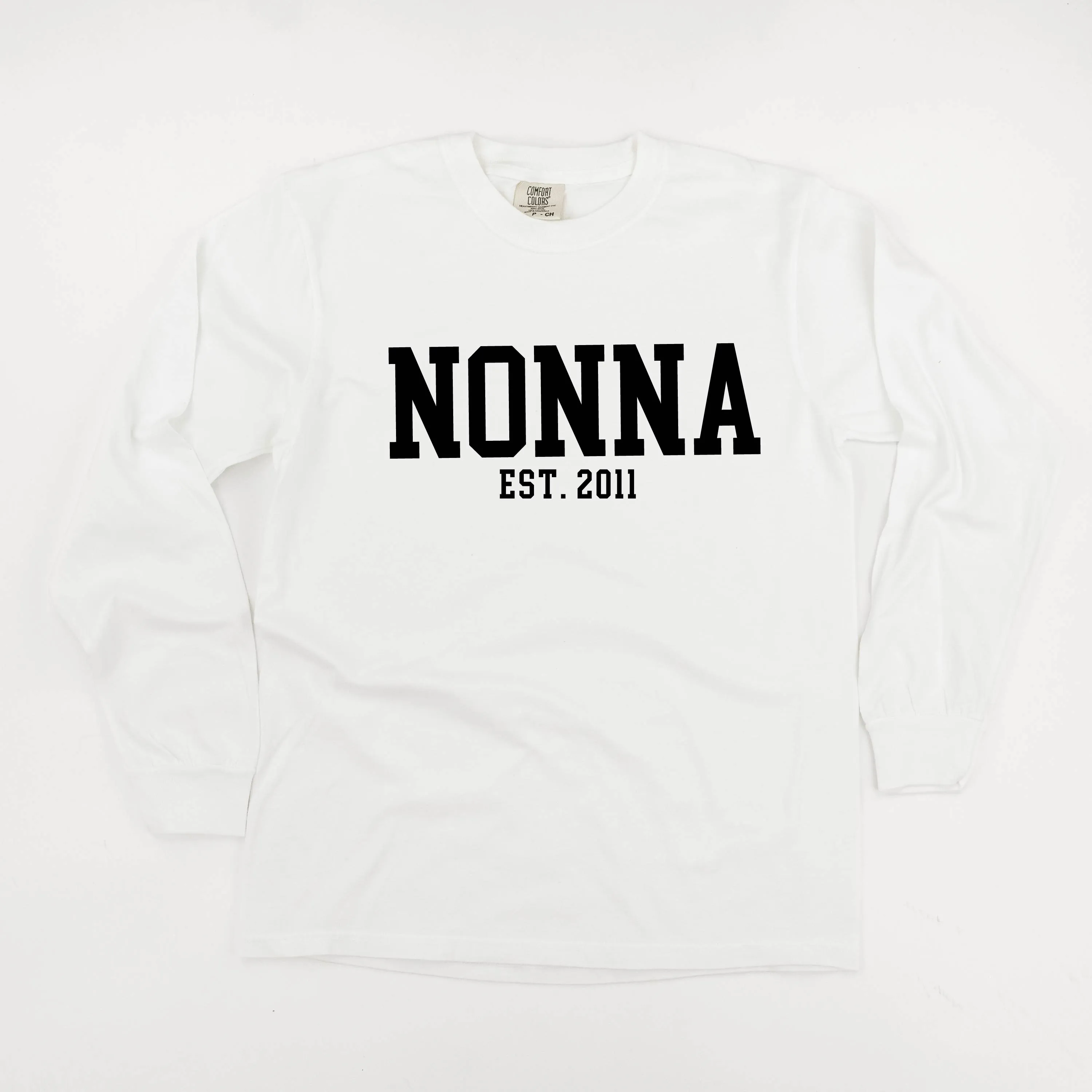 Nonna - EST. (Select Your Year) - LONG SLEEVE COMFORT COLORS TEE