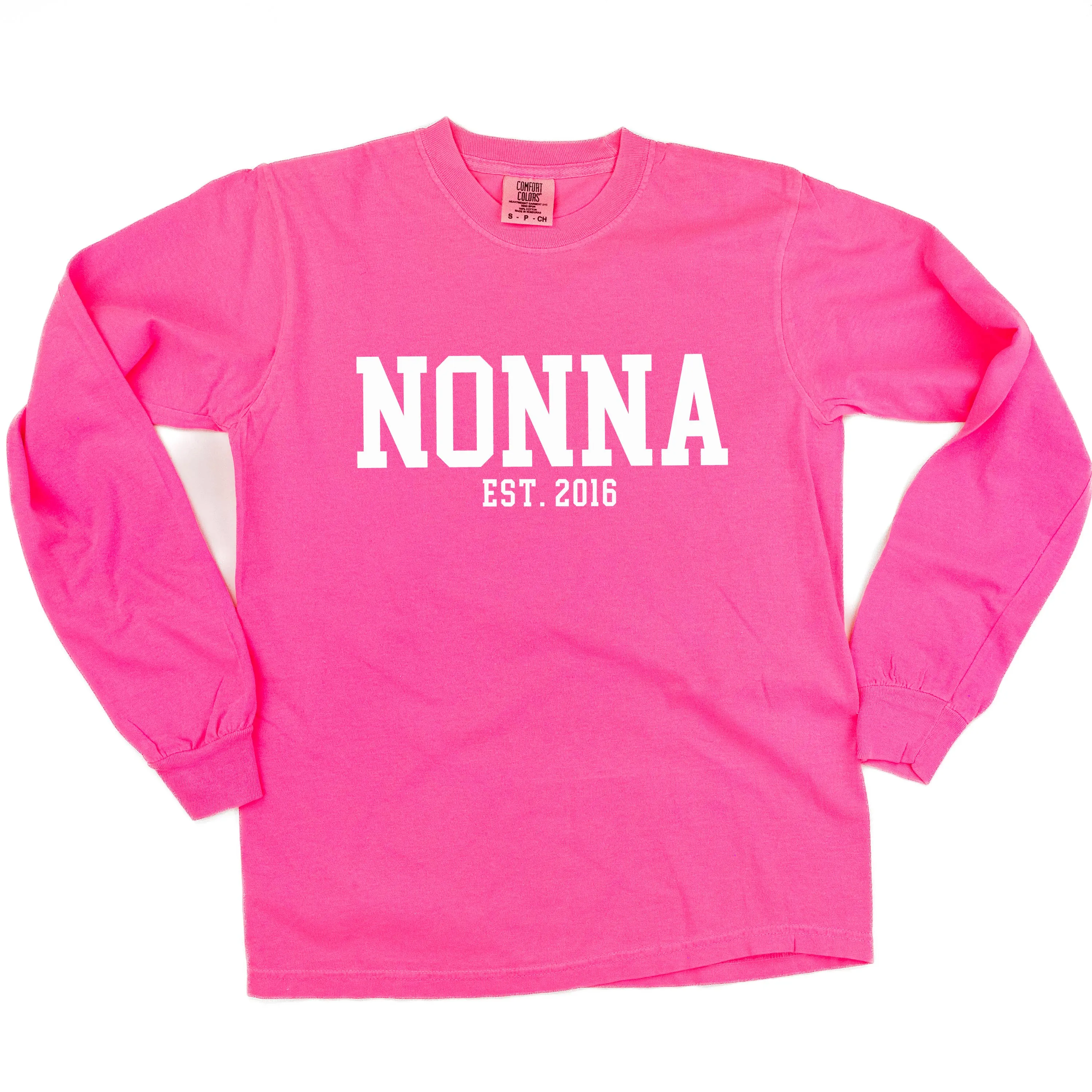 Nonna - EST. (Select Your Year) - LONG SLEEVE COMFORT COLORS TEE