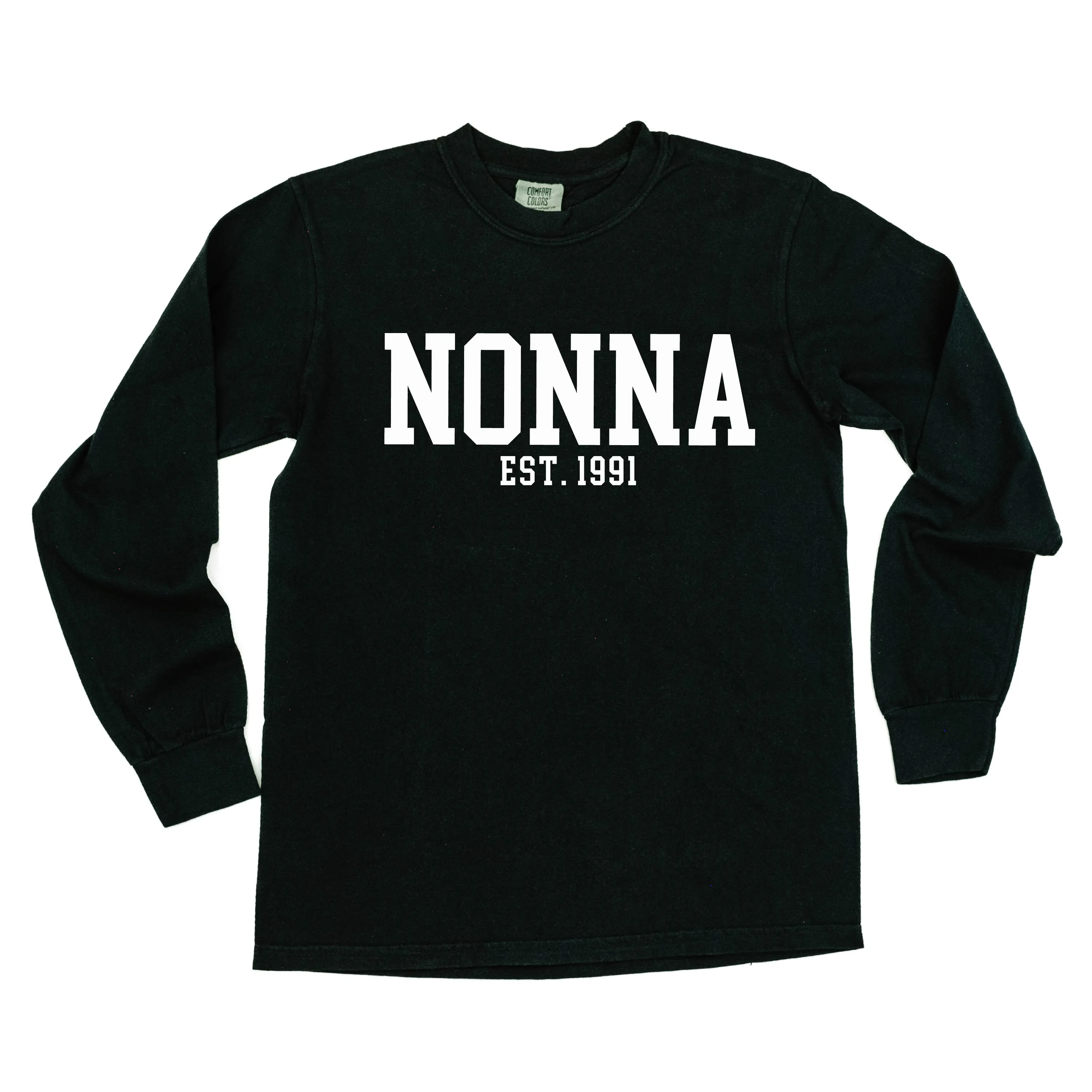 Nonna - EST. (Select Your Year) - LONG SLEEVE COMFORT COLORS TEE