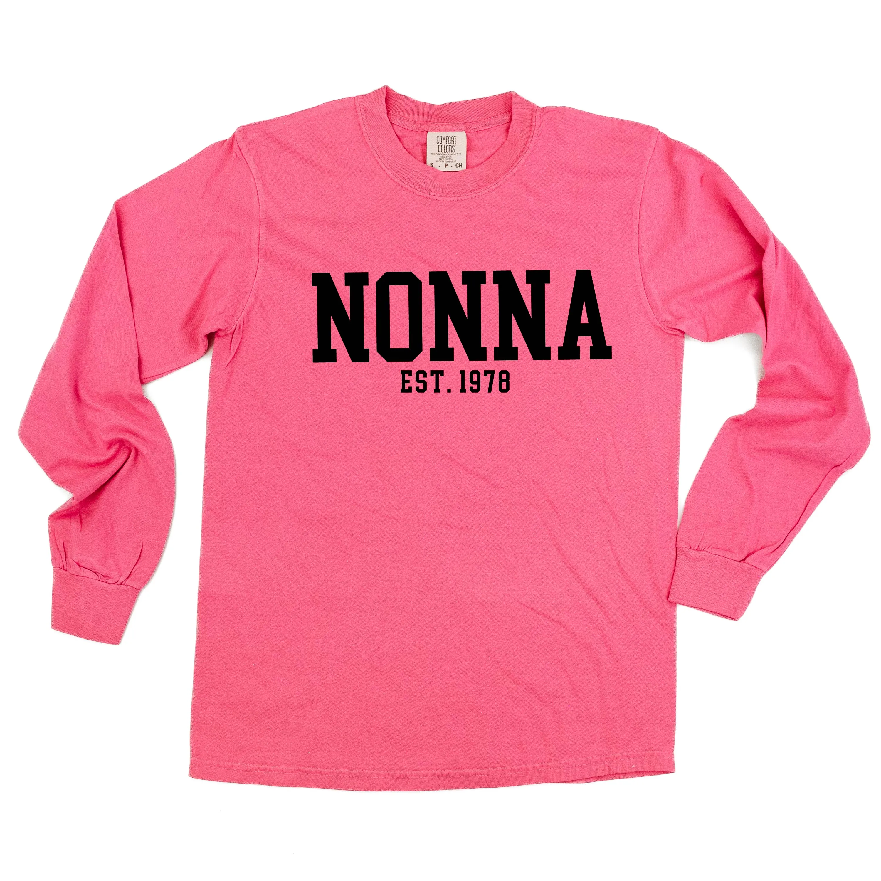 Nonna - EST. (Select Your Year) - LONG SLEEVE COMFORT COLORS TEE