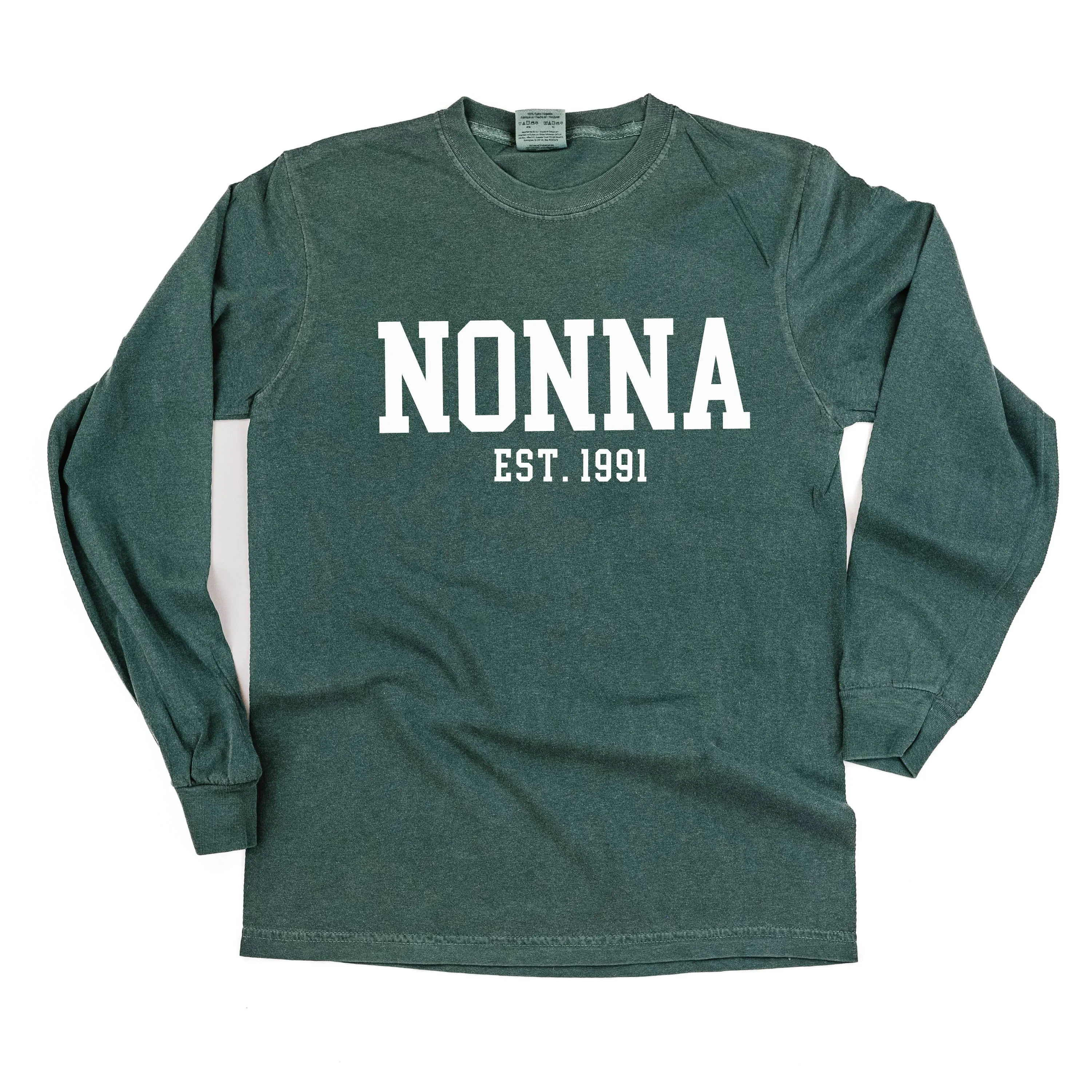 Nonna - EST. (Select Your Year) - LONG SLEEVE COMFORT COLORS TEE