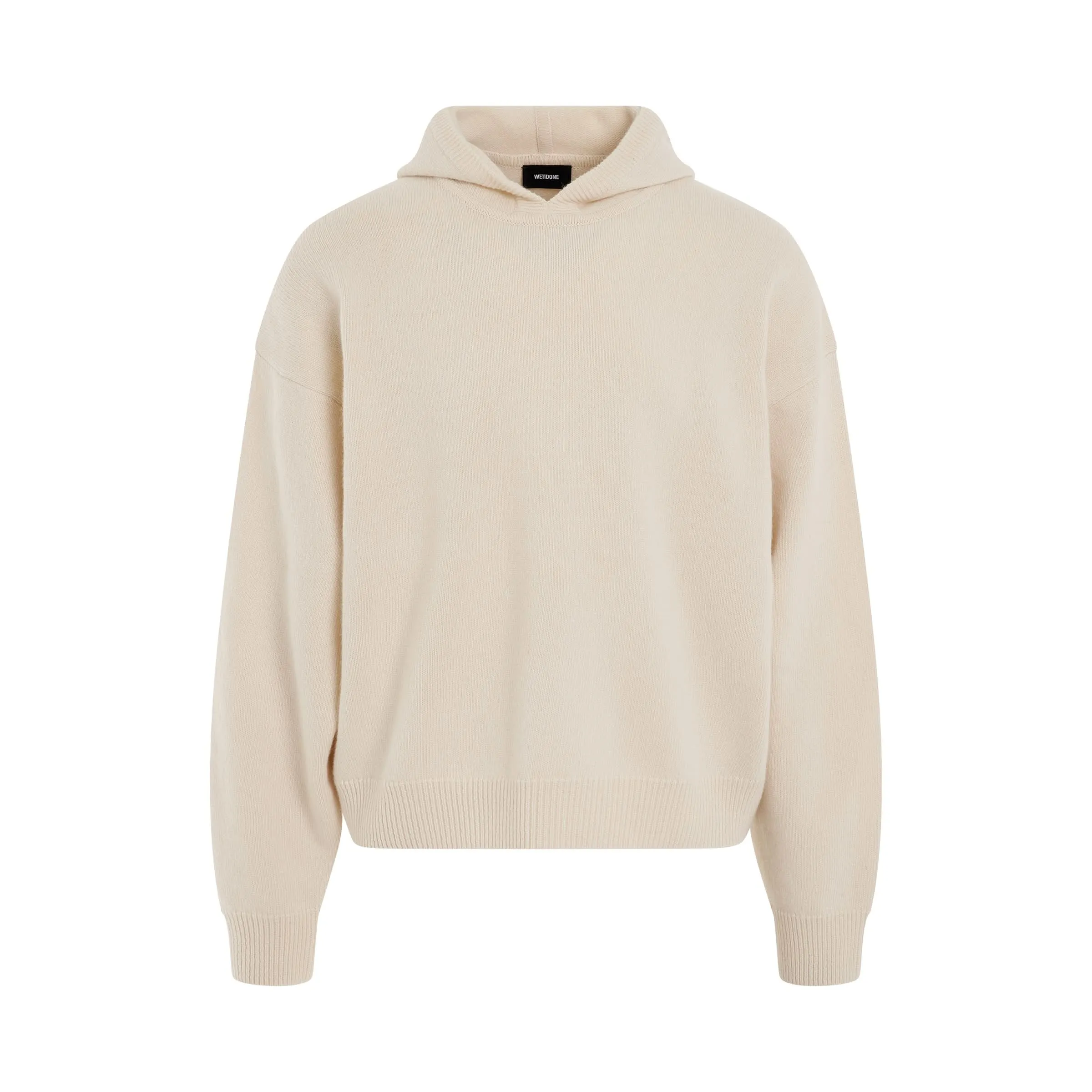Oversized Basic Knit Hoodie in Ivory
