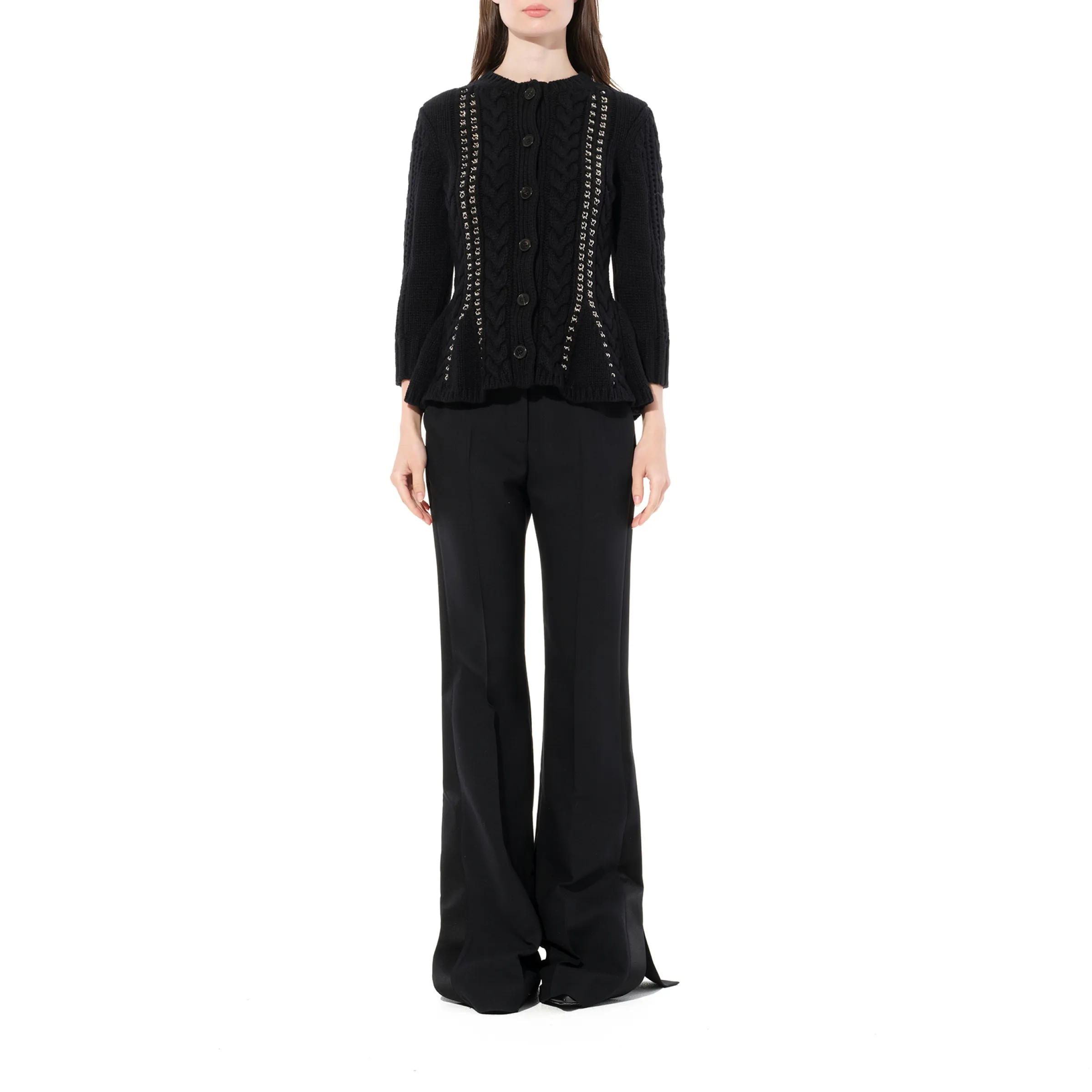 Peplum Cardigan in Black