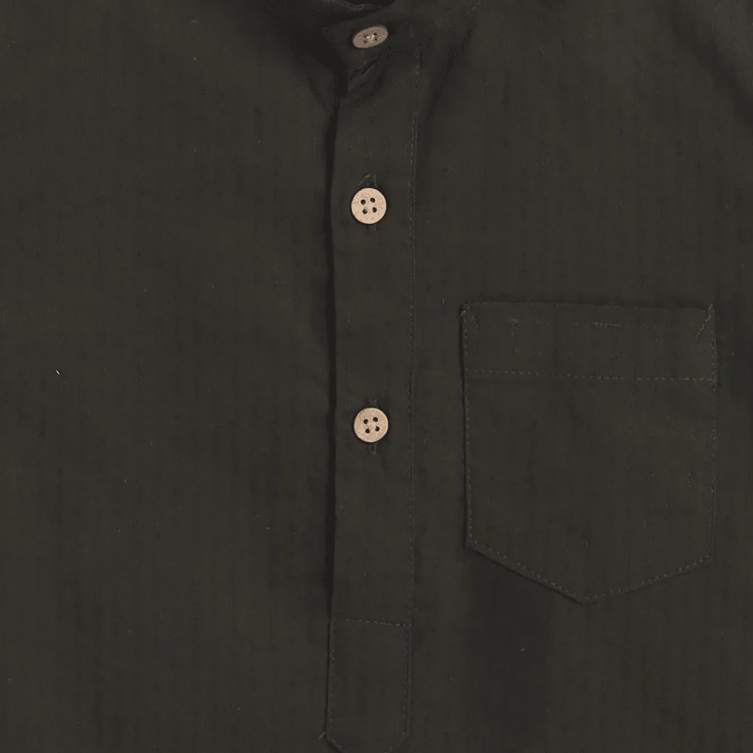 Polka Tots Half Sleeve Short Kurta Deer  Embroidery - Green