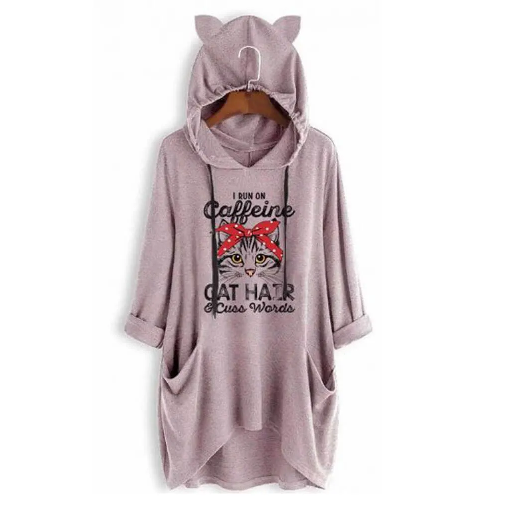 Print Long Sleeves Hoodies