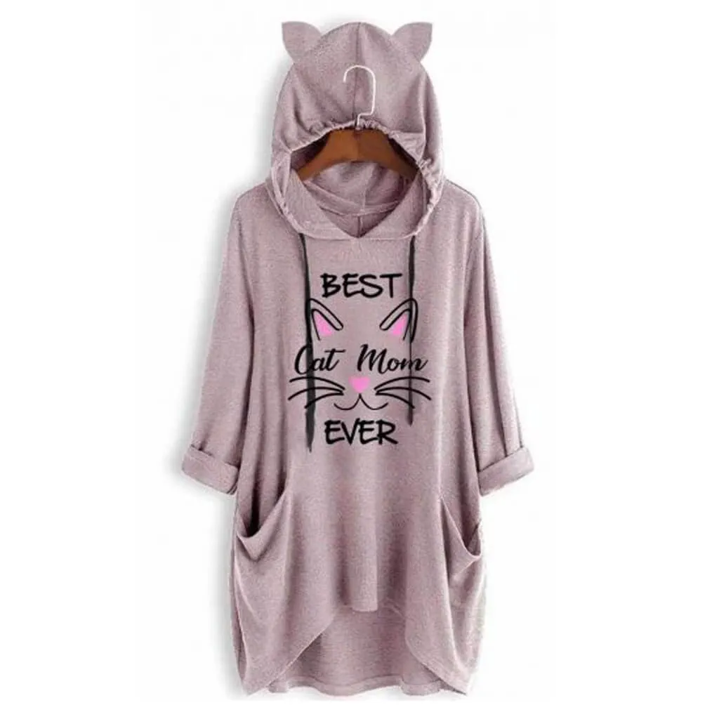 Print Long Sleeves Hoodies