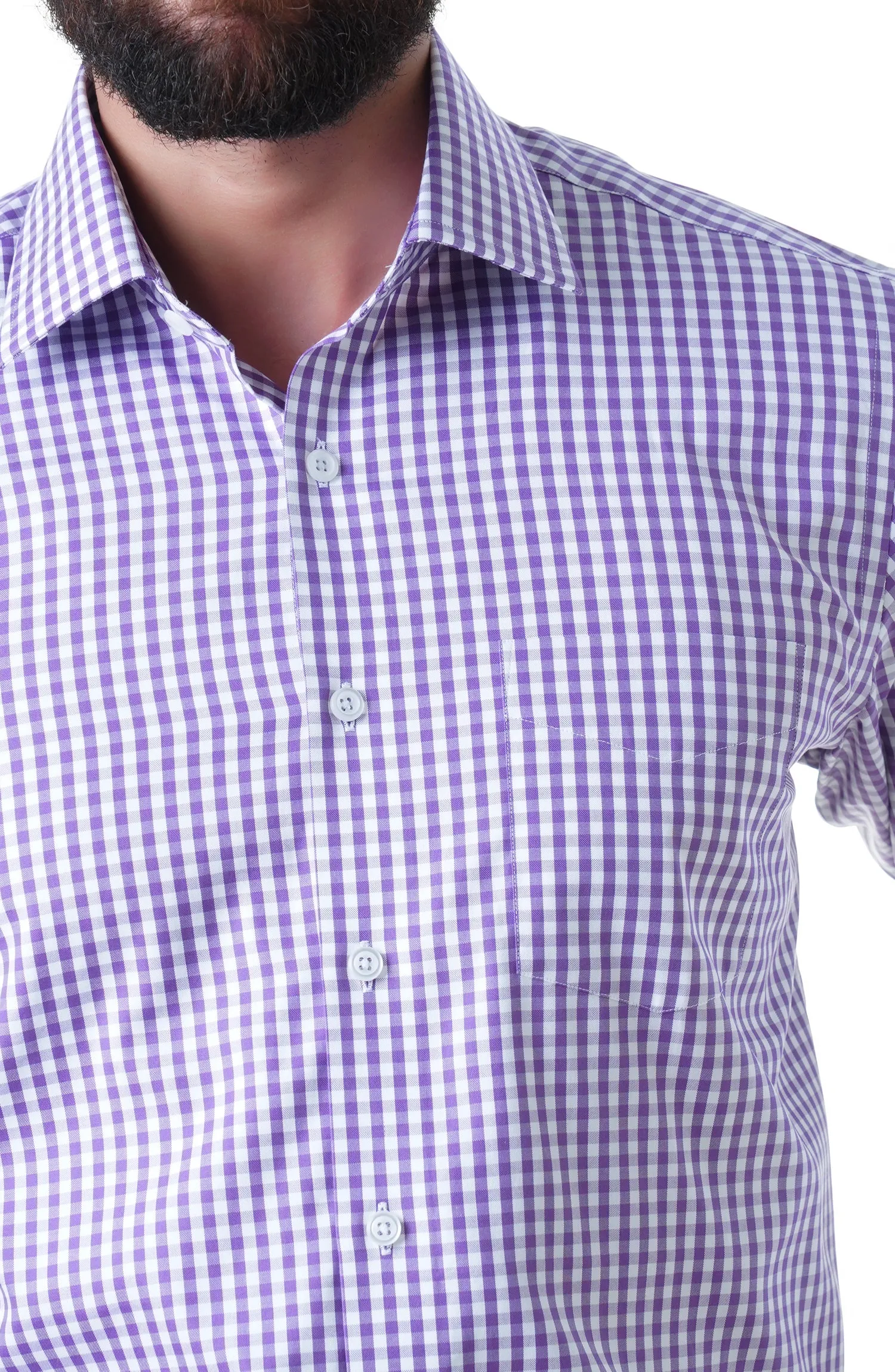 Purple Check Cotton Shirt