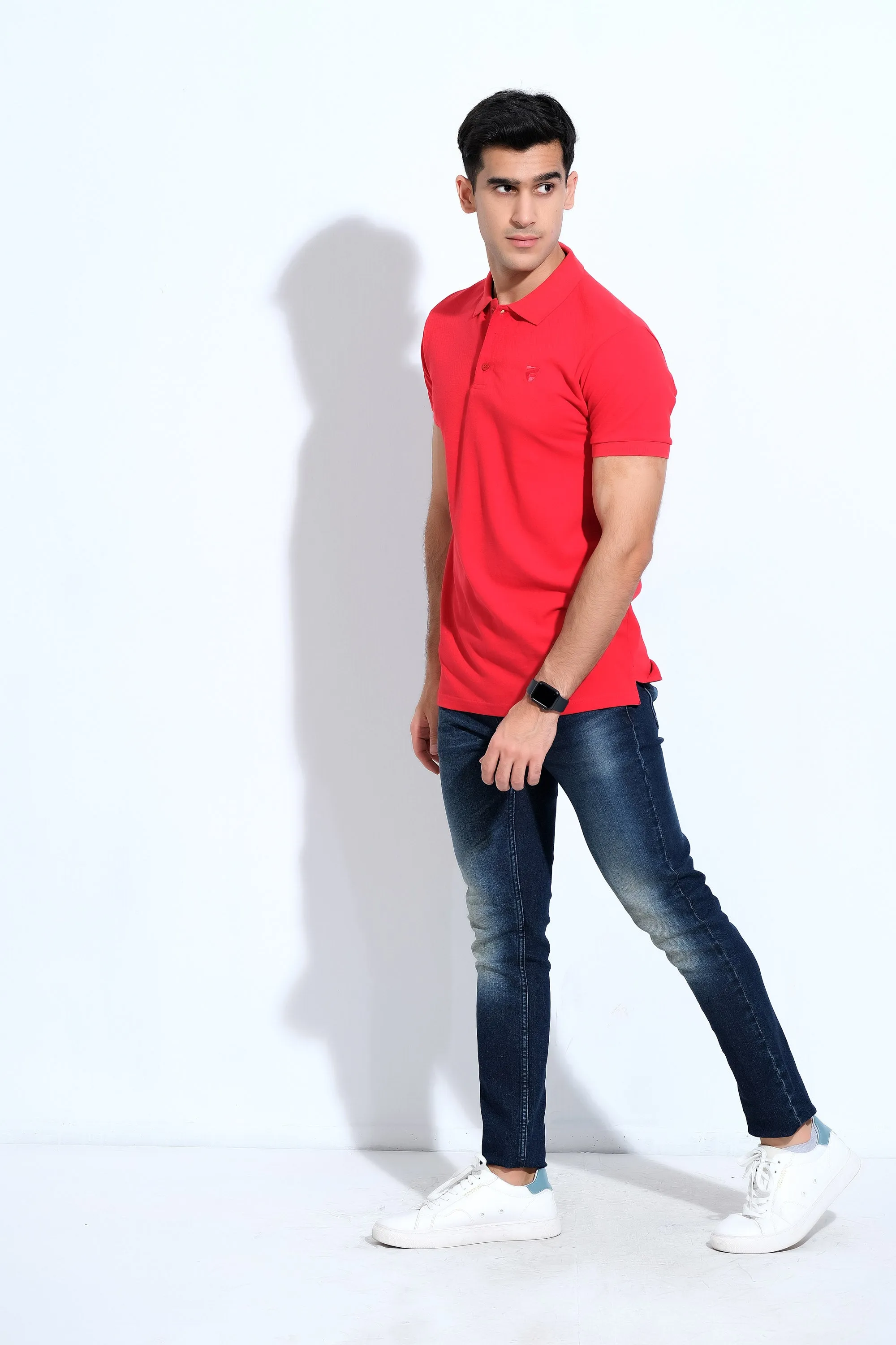 Red Half Sleeve Polos