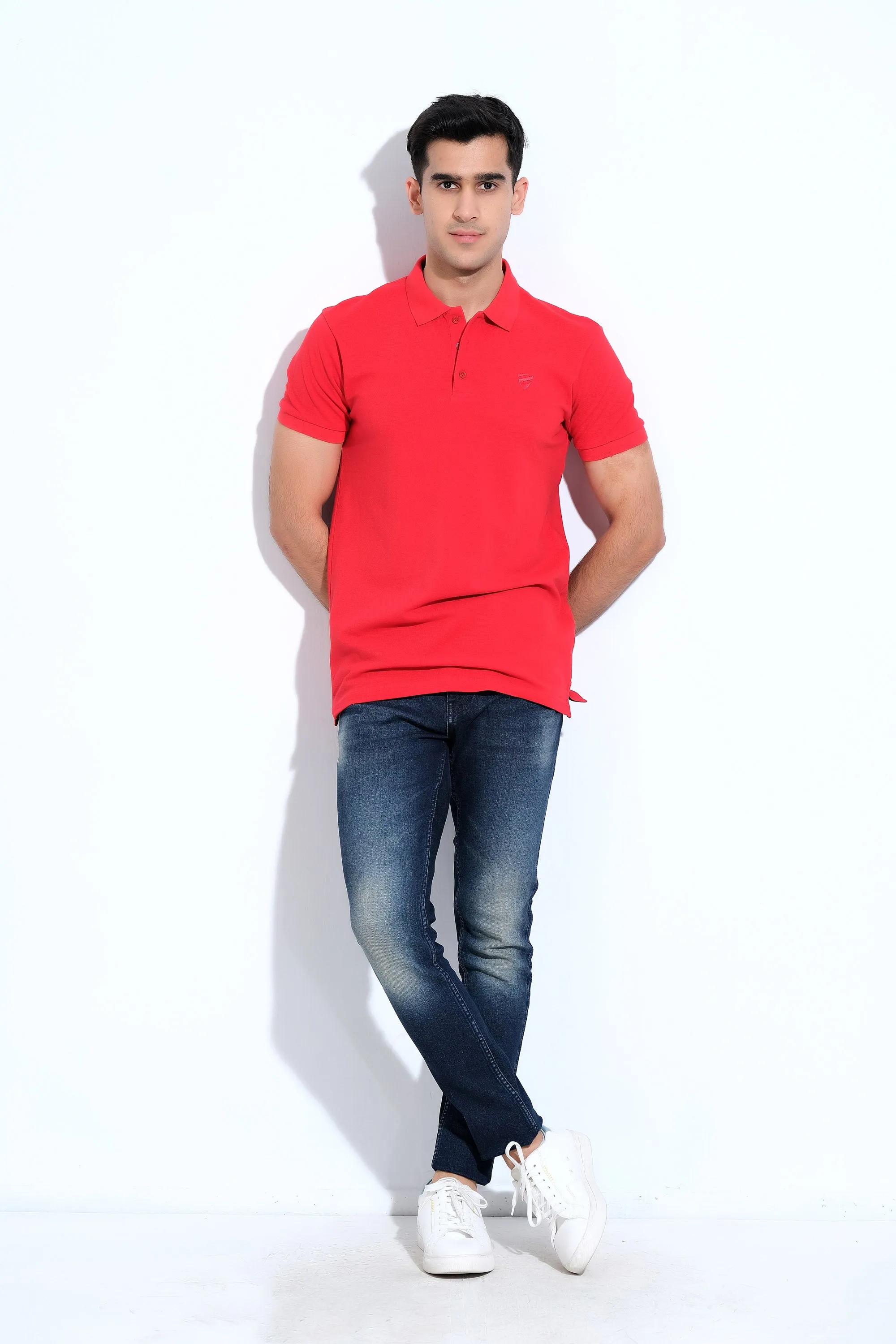 Red Half Sleeve Polos
