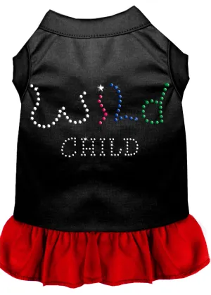 Rhinestone Wild Child Dress Black With Red Sm