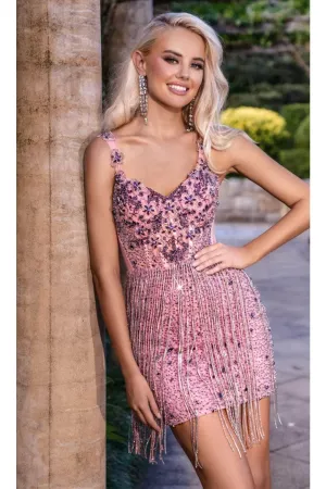 Roaring 1920s Dress for Womens Fashion in Pink Style PS24893C