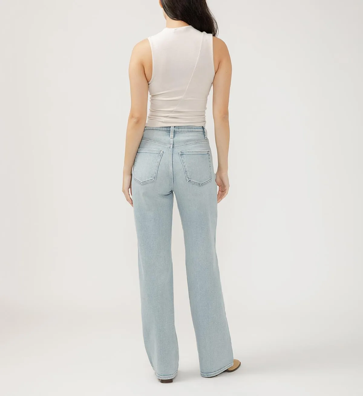 Silver Women's Highly Desirable High Rise Trouser Leg Jeans