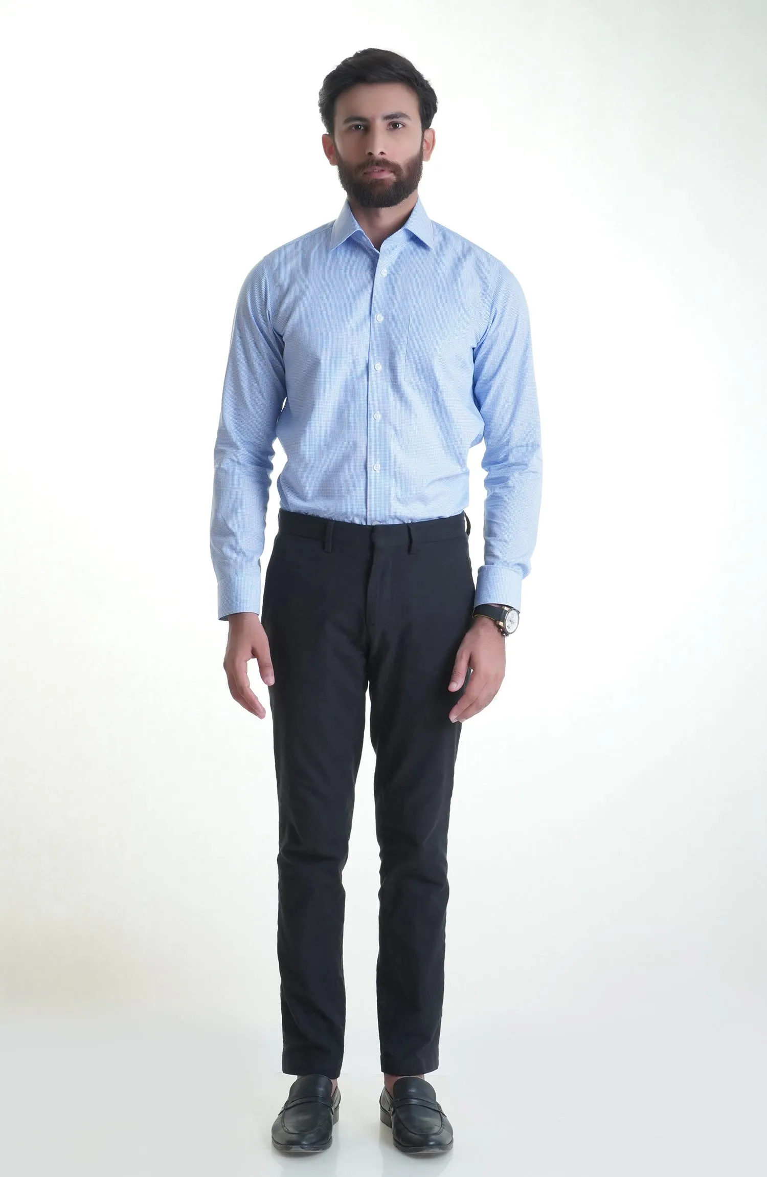 Sky Blue Stripe Cotton Shirt