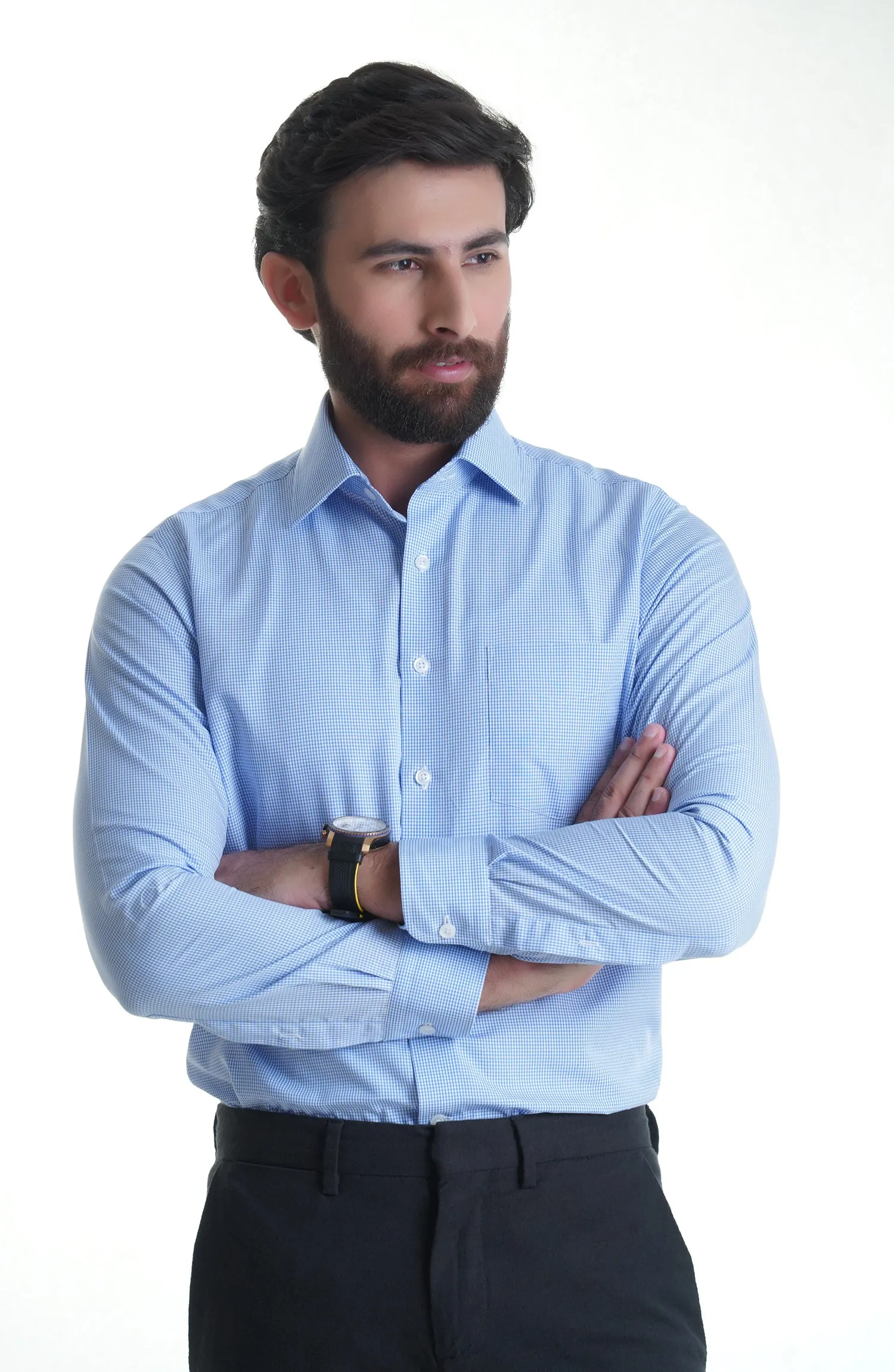 Sky Blue Stripe Cotton Shirt