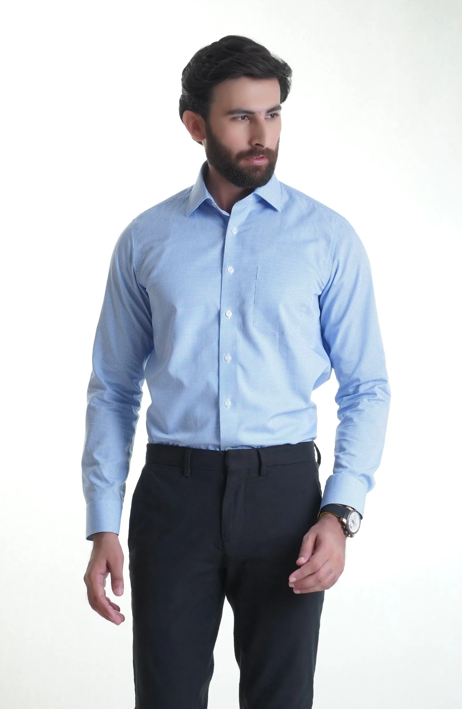 Sky Blue Stripe Cotton Shirt