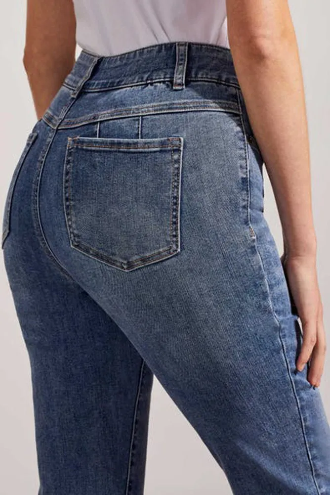 Sophia 5 Pkt Curvy Straight Jeans in Dk. Vintage by Tribal