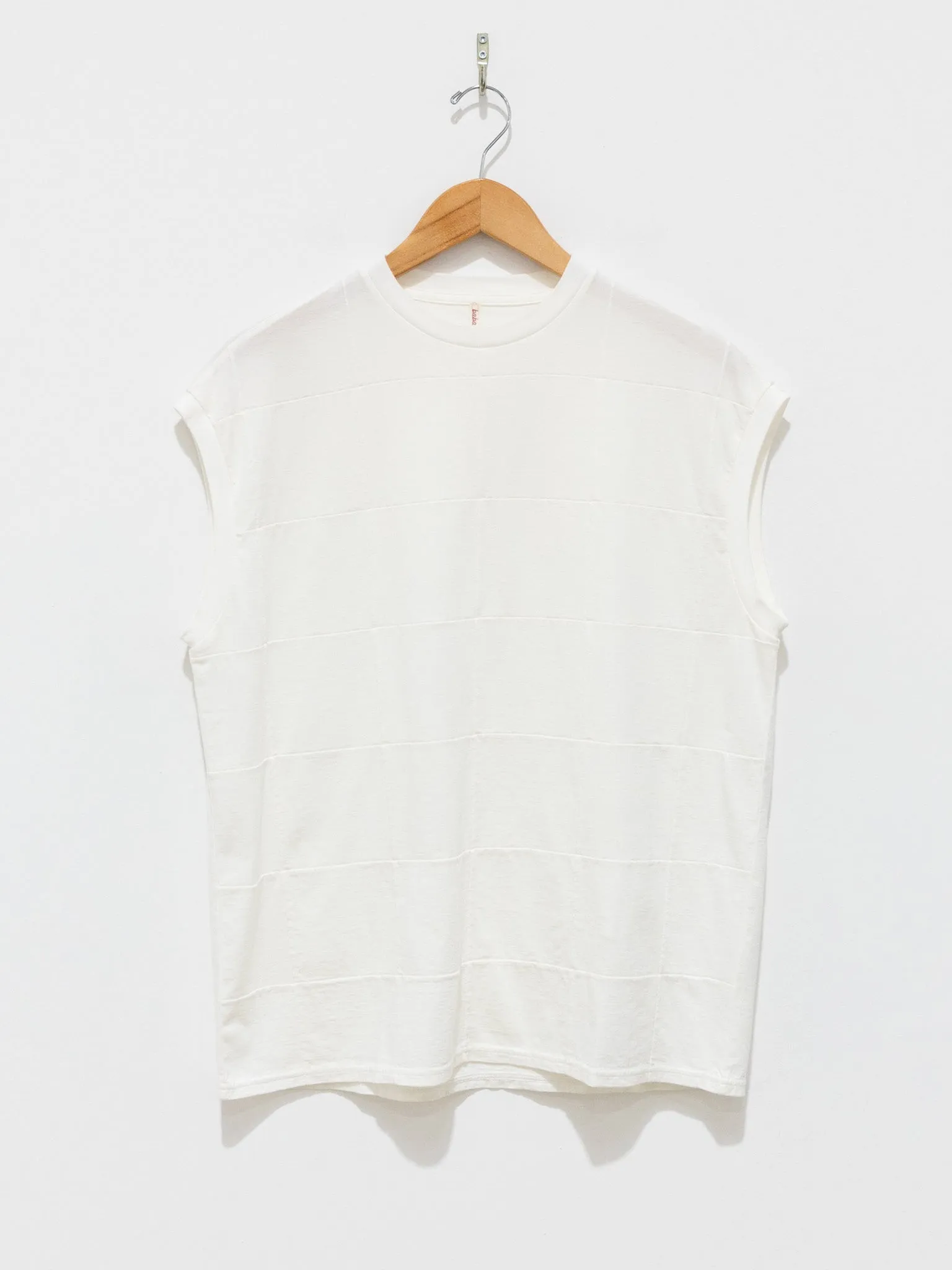 Square Patterned Sleeveless Tee - White