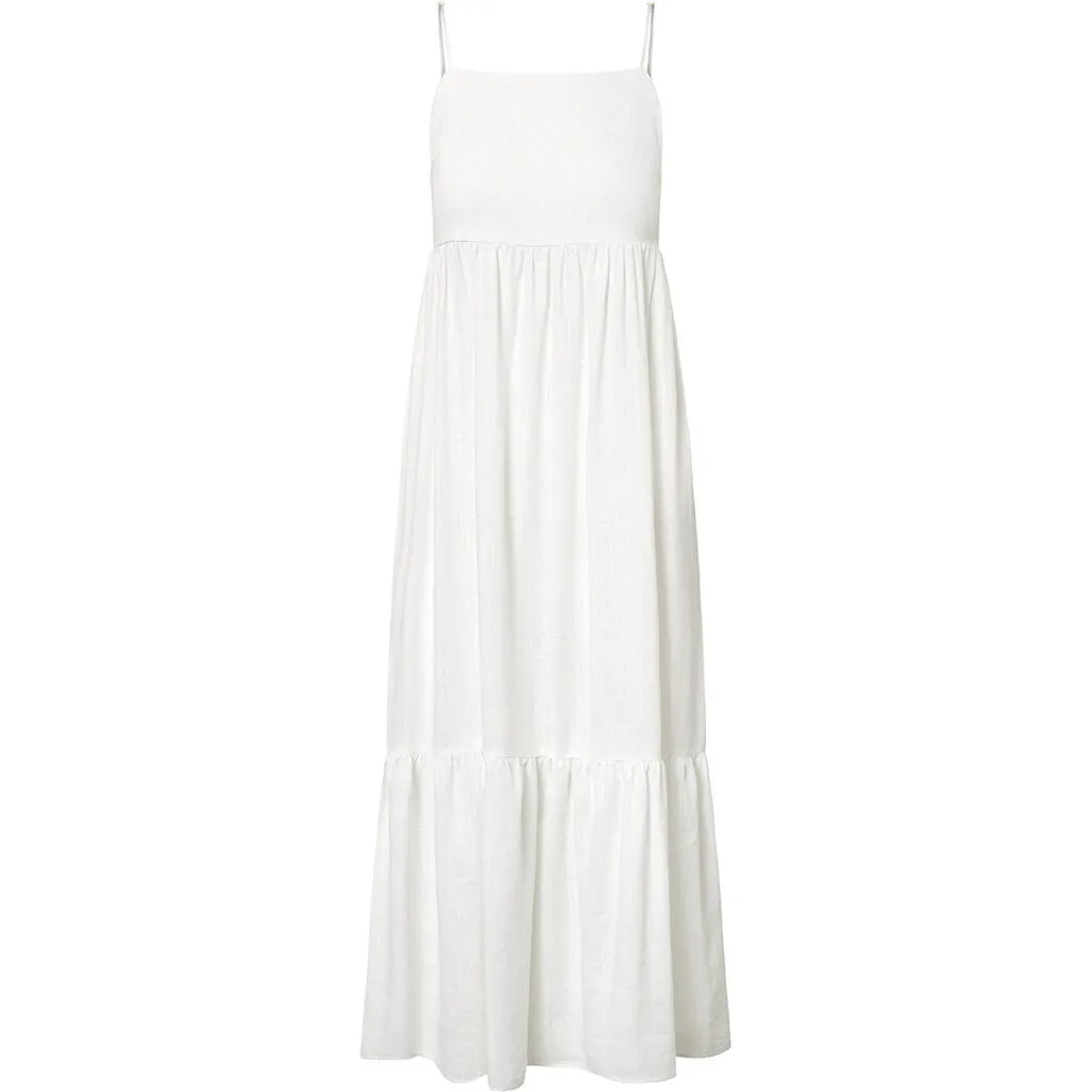 Tara linen strap dress / 100026 - White