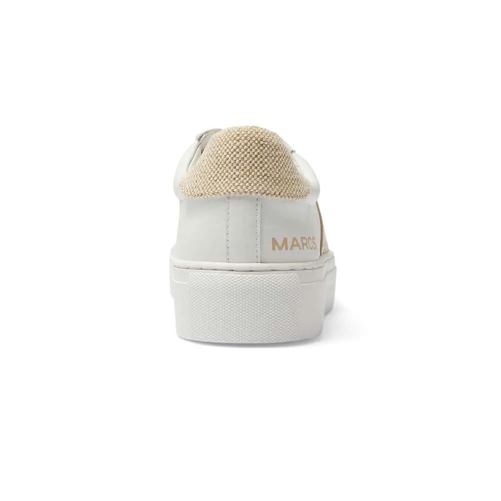 Trio Sneaker in White And Linen Leather