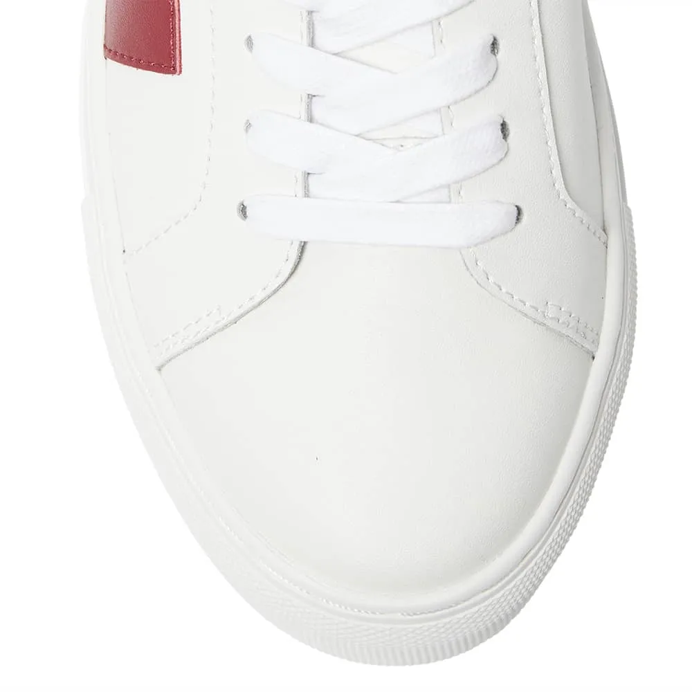 Trio Sneaker in White And Red Leather