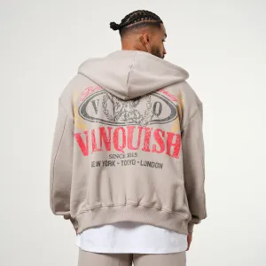Vanquish Trophy Taupe Zip Oversized Hoodie