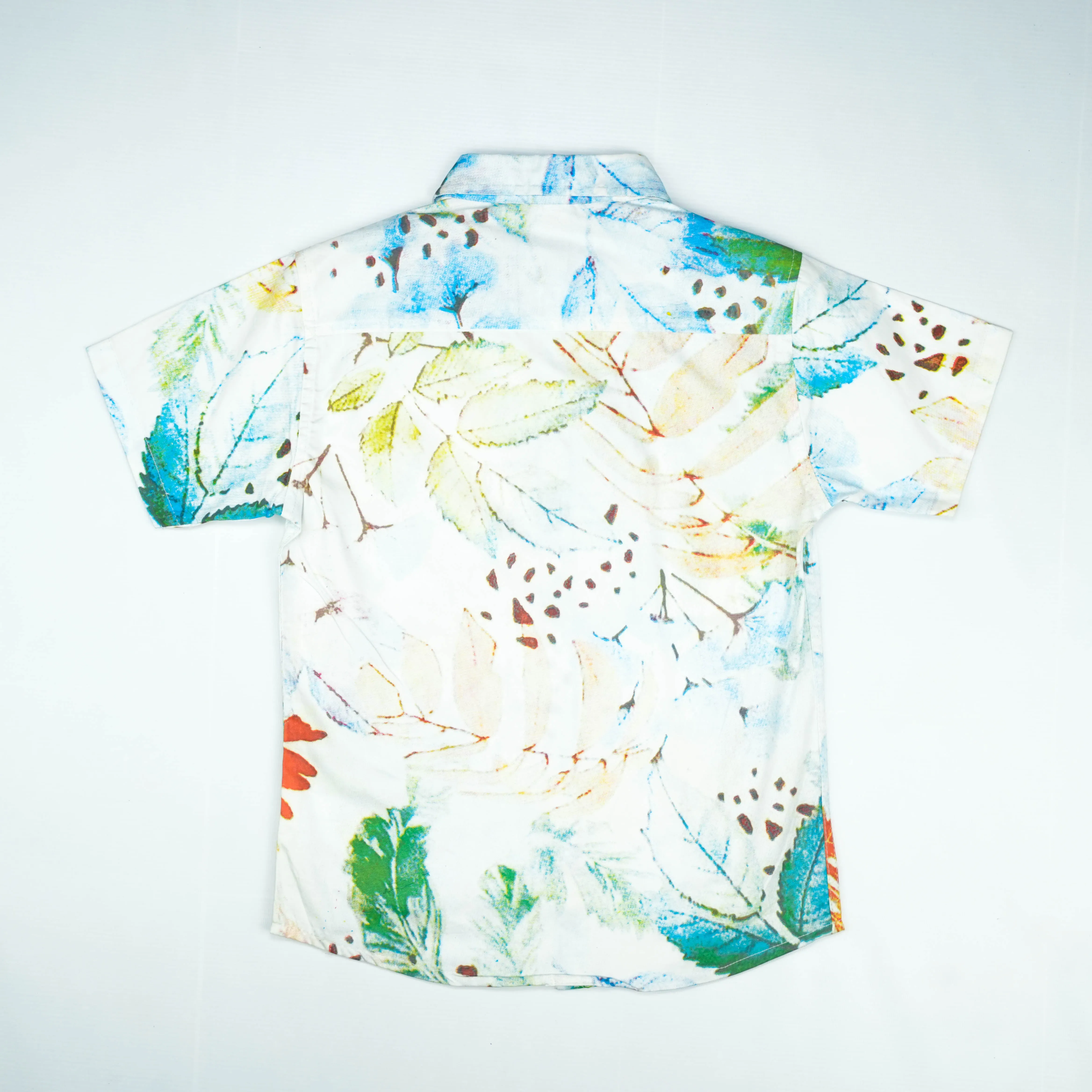 Watercolor Floral Print Short-Sleeve Shirt