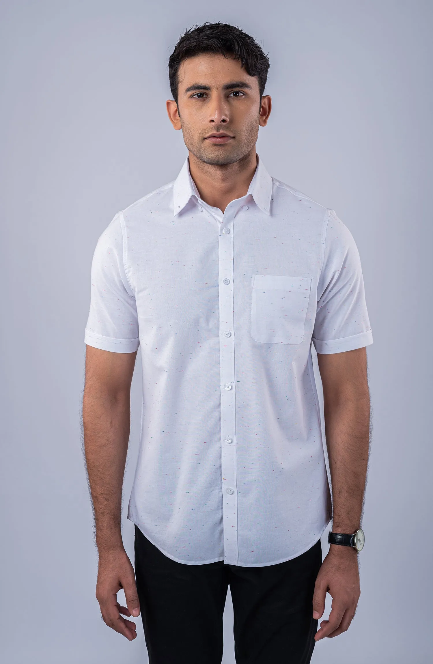 White/Blue Stripes Yarn Dyed Shirt