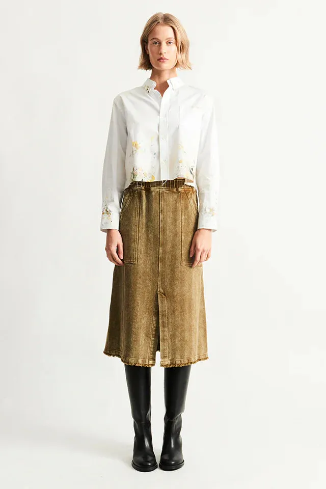 Work Skirt | Gold Green